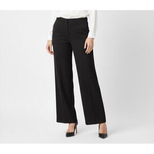 Kasper Black Pants Petite Size 14 Wide Leg Trousers Office Career Work